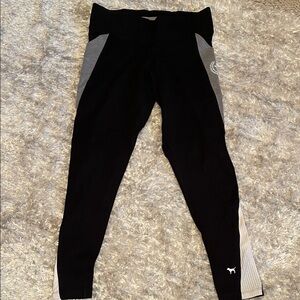 PINK Victoria's Secret Black Leggings with Gray Panels